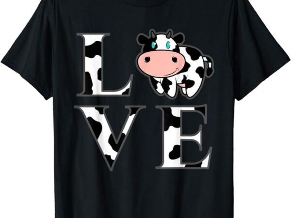 Cute cow print i love cows funny farming gift men women kids t-shirt
