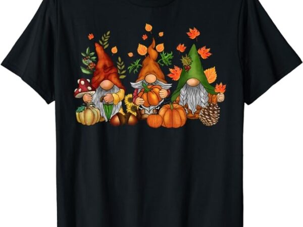 Cute gnomes fall happy thanksgiving pumpkin spice leaves t-shirt