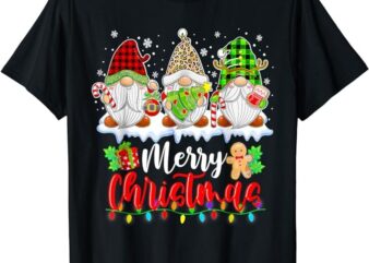 Cute Gnomes Merry Christmas Light Family Gnome Xmas Matching T-Shirt png file
