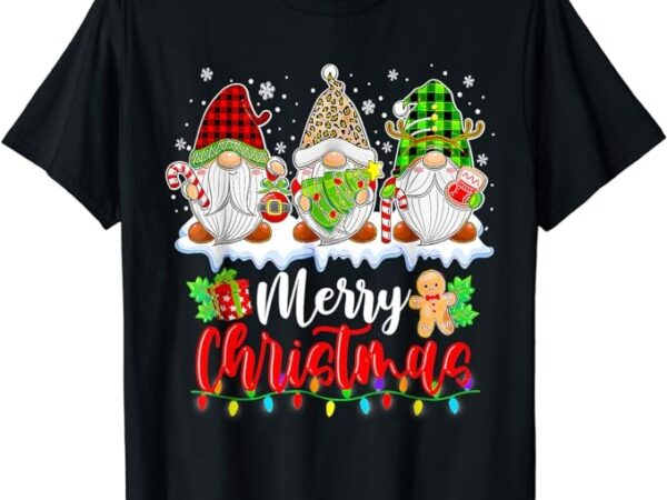 Cute gnomes merry christmas light family gnome xmas matching t-shirt png file