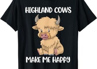 Cute Highland Cow Shirt Spirit Animal Cow Gift Messy Hair T-Shirt