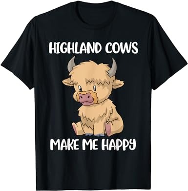 Cute highland cow shirt spirit animal cow gift messy hair t-shirt