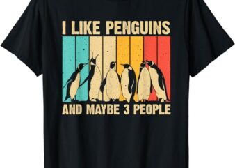Cute Penguin Design For Men Women Kids Retro Penguin Lover T-Shirt