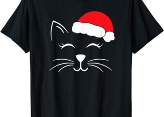 Cute Santa Cat Lover Christmas T-Shirt
