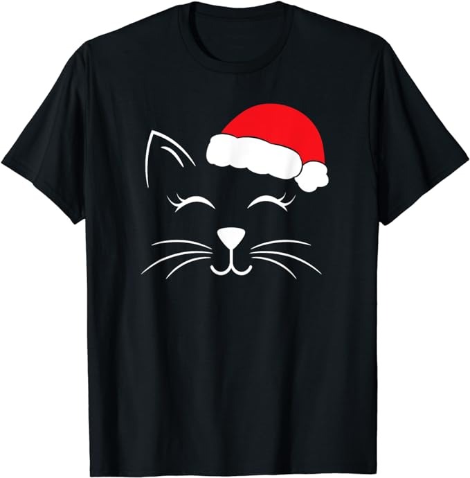 Cute Santa Cat Lover Christmas T-Shirt