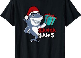 Cute Santa Jaws Family Christmas Pajamas Funny Shark Gifts T-Shirt