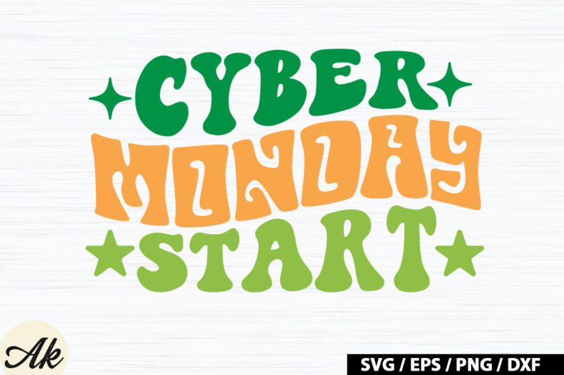 Cyber monday start Retro SVG
