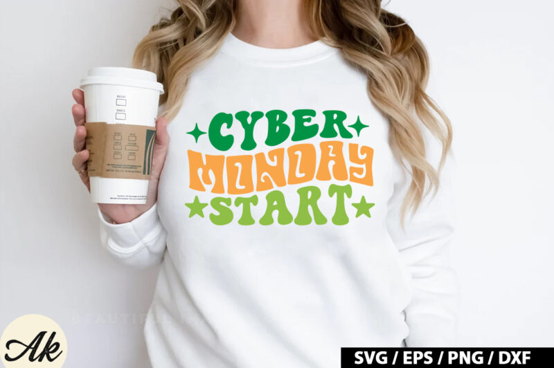 Cyber monday start Retro SVG