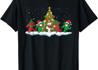 Dancing Bears Shirt Santa Elf Bear Xmas Gift Tee Christmas T-Shirt