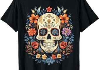 De Los Muertos Day of the Dead Sugar Skull Halloween Women T-Shirt