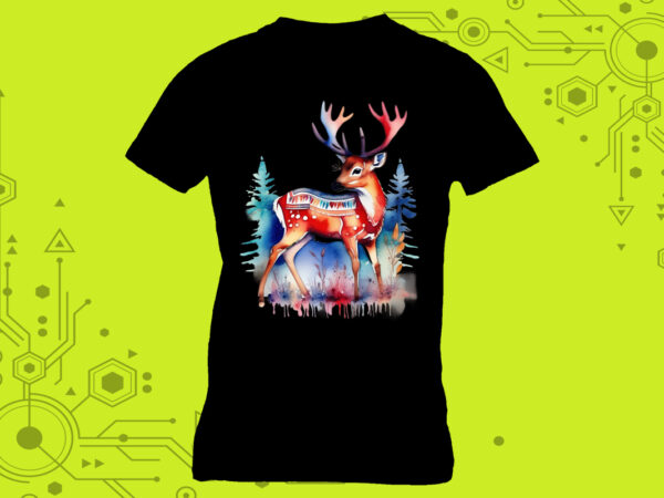 Discover our enchanting delightful pocket deer art in clipart form, tailor-made for print on demand platforms t shirt vector illustration