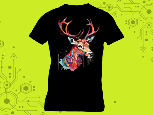 Discover the enchanting world of our enchanting deer illustrations in clipart, meticulously crafted for print on demand websites t shirt vector illustration