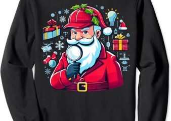 Detective Santa Claus Christmas Kids Men Women Investigator Sweatshirt