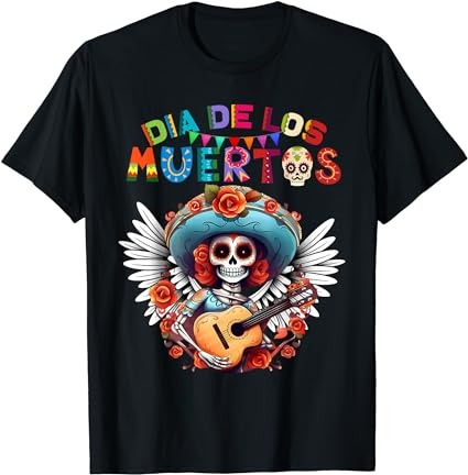 Dia de los muertos catrina sugar skull day of dead halloween t-shirt