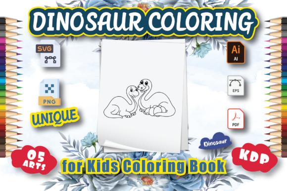 Dinosaur Coloring Page KDP for Kids