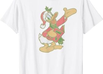 Disney Donald Duck Christmas Caroling Portrait T-Shirt