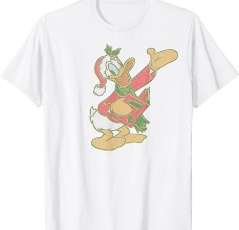 Disney donald duck christmas caroling portrait t-shirt