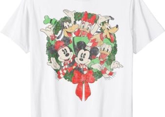 Disney Group Shot Christmas Wreath T-Shirt