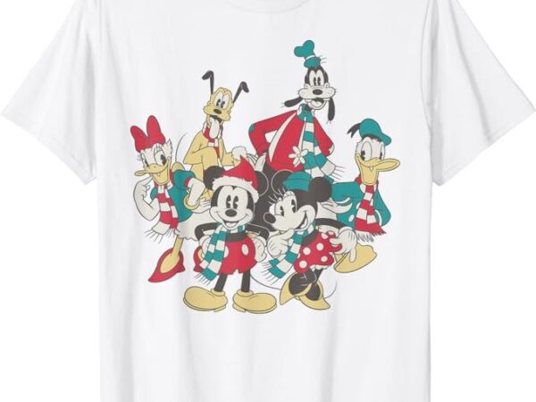Disney mickey and friends christmas vintage group shot t-shirt