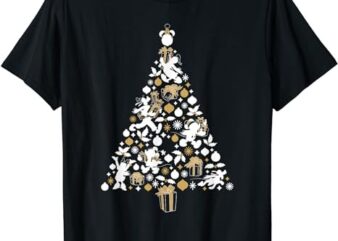 Disney Mickey & Friends White Gold Christmas Tree Holiday T-Shirt