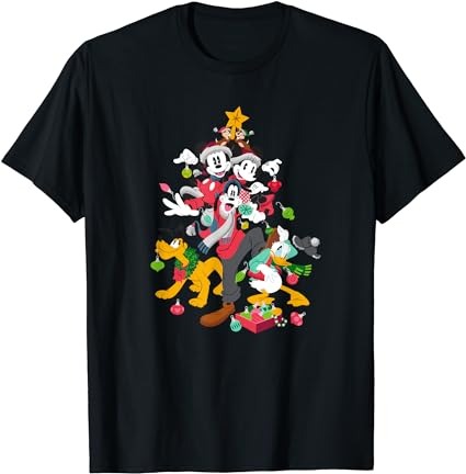 Disney mickey minnie goofy pluto chip dale christmas tree t-shirt Disney mickey minnie goofy pluto chip dale christmas tree t-shirt