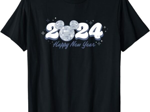 Disney mickey mouse head disco ball happy new year 2024 t-shirt
