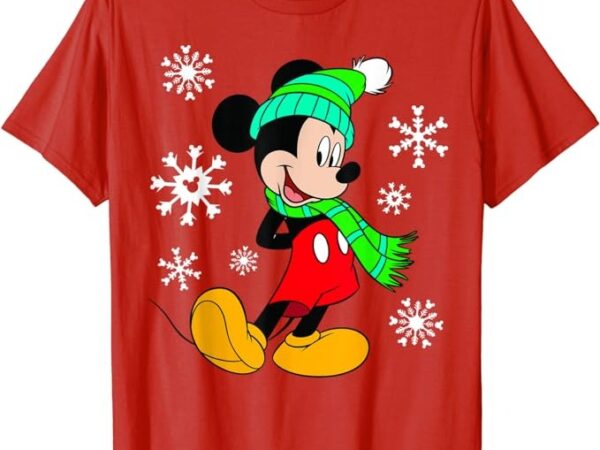 Disney mickey mouse holiday snowflakes portrait christmas t-shirt