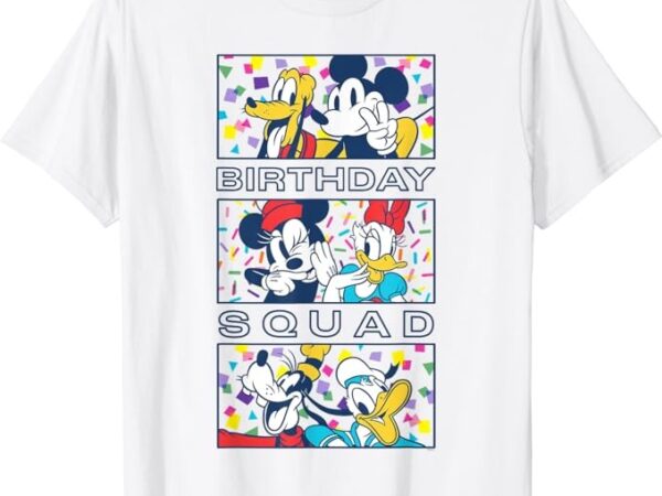 Disney mickey mouse and friends confetti crew birthday squad t-shirt