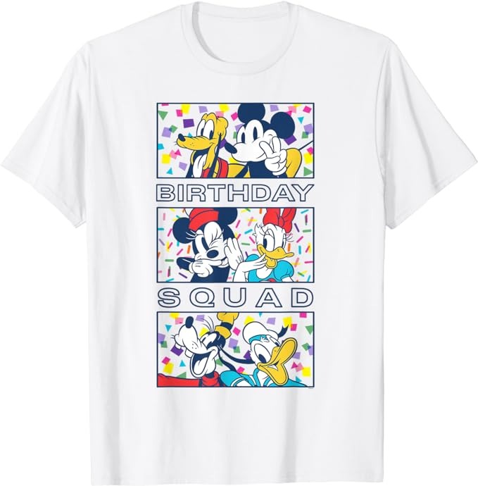 Disney Mickey Mouse and Friends Confetti Crew Birthday Squad T-Shirt