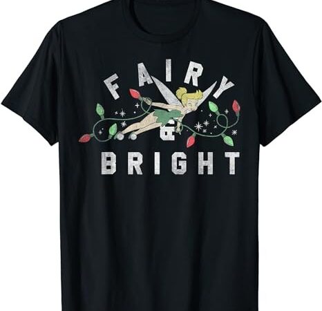 Disney peter pan tinker bell christmas lights fairy & bright t-shirt