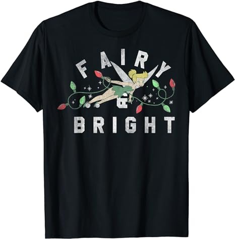 Disney Peter Pan Tinker Bell Christmas Lights Fairy & Bright T-Shirt