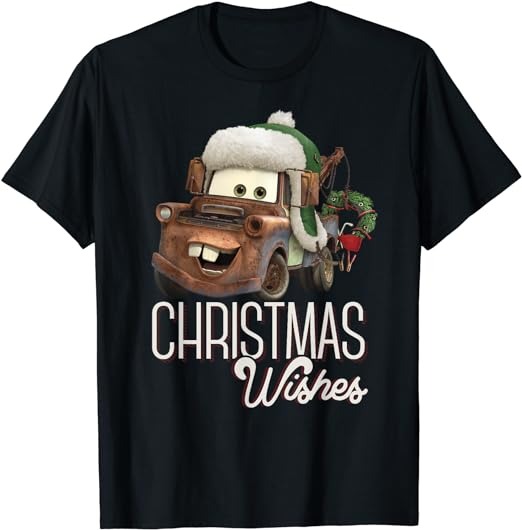 Disney Pixar Cars Tow Mater Christmas Wishes Portrait T-Shirt