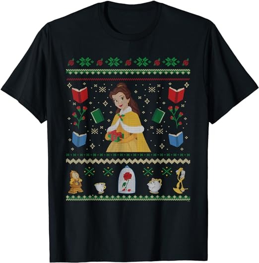 Disney Princess Beauty and the Beast Belle Christmas Sweater T-Shirt