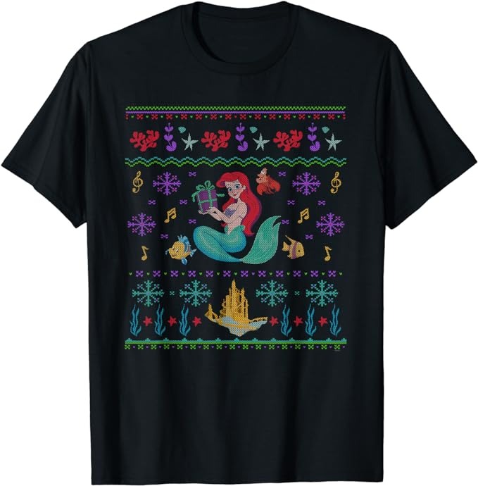 Disney Princess The Little Mermaid Ariel Christmas Sweater T-Shirt
