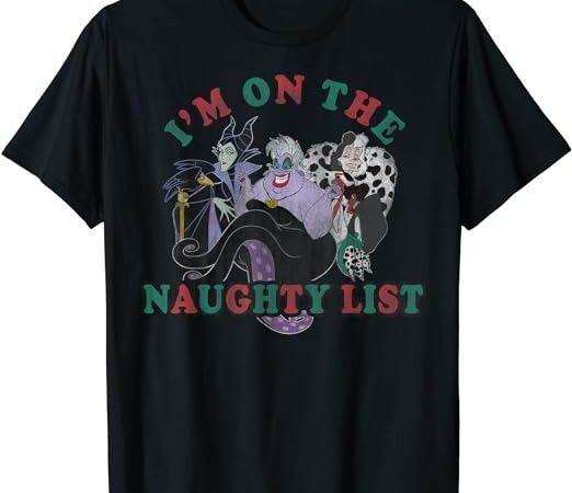Disney villains christmas i’m on the naughty list t-shirt