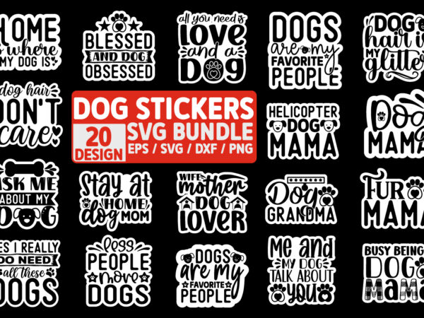Dog stickers svg bundle t shirt vector illustration