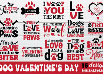 Dog Valentine Svg Bundle t shirt vector illustration