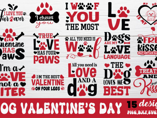Dog valentine svg bundle t shirt vector illustration