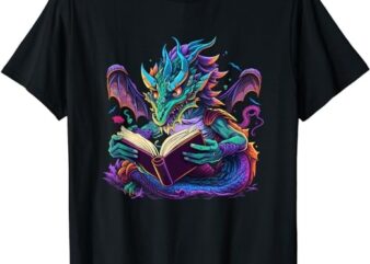 Dragon Reading Book T-Shirt