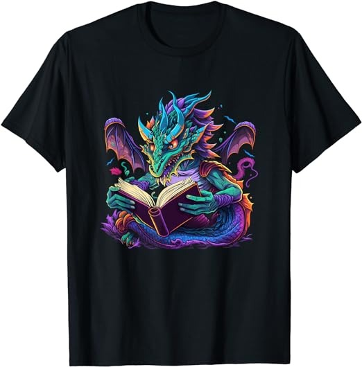 Dragon Reading Book T-Shirt