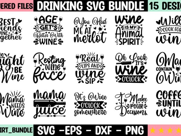 Drinking svg bundle t shirt vector illustration