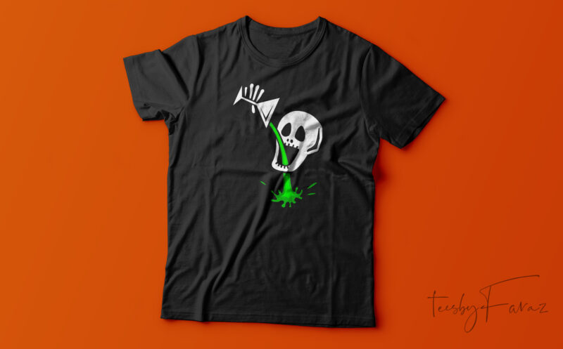 Drinking Skull| T-shirt design for sale