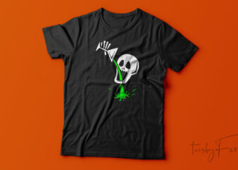 Drinking Skull| T-shirt design for sale