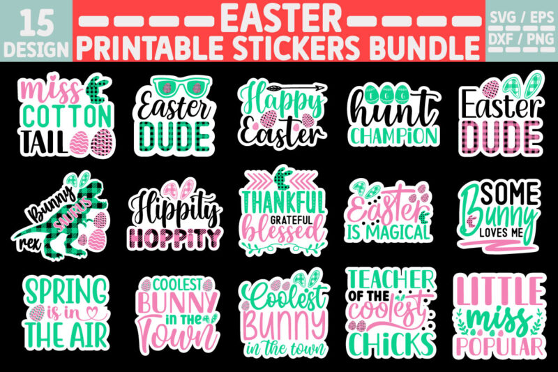 Easter Printable Stickers Bundle