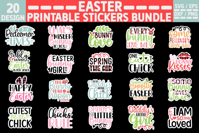 Easter Printable Stickers Bundle