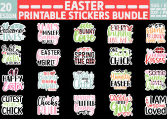 Easter Printable Stickers Bundle vector clipart