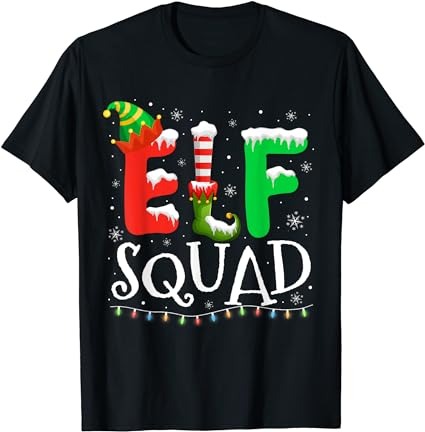 Elf family christmas matching pajamas xmas elf squad t-shirt Elf family christmas matching pajamas xmas elf squad t-shirt