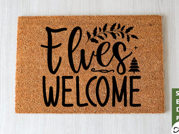 Elves welcome doormat svg vector clipart