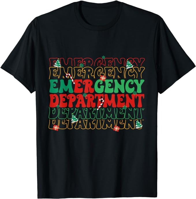 Emergency Department Christmas ED Er Nurse Crew Women T-Shirt