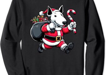 English Bull Terrier Christmas Funny Dog Santa Claus Sweatshirt